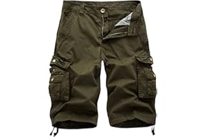 DONGD Mens Cargo Shorts Cotton Relaxed Fit Camouflage Camo Cargo Short