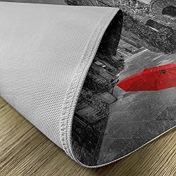 Ambesonne Black and White Place Mats Set of 4, Red