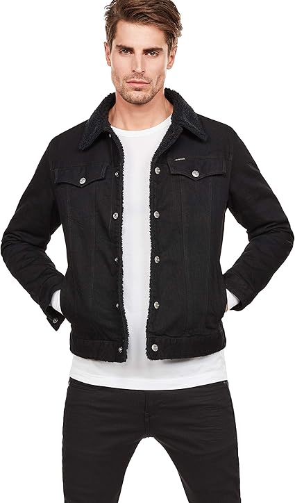 Amazon G Star Raw ジースターロゥ ボアジャケット メンズ 黒 ブラック デニムジャケット ジージャン 3301 Slim Sherpa Jacket Xxs コート ジャケット 通販