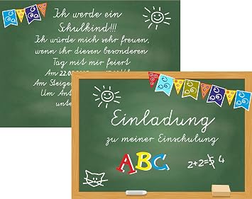 Einladungskarten Einschulung Als Schultafel 20 Stuck Amazon De