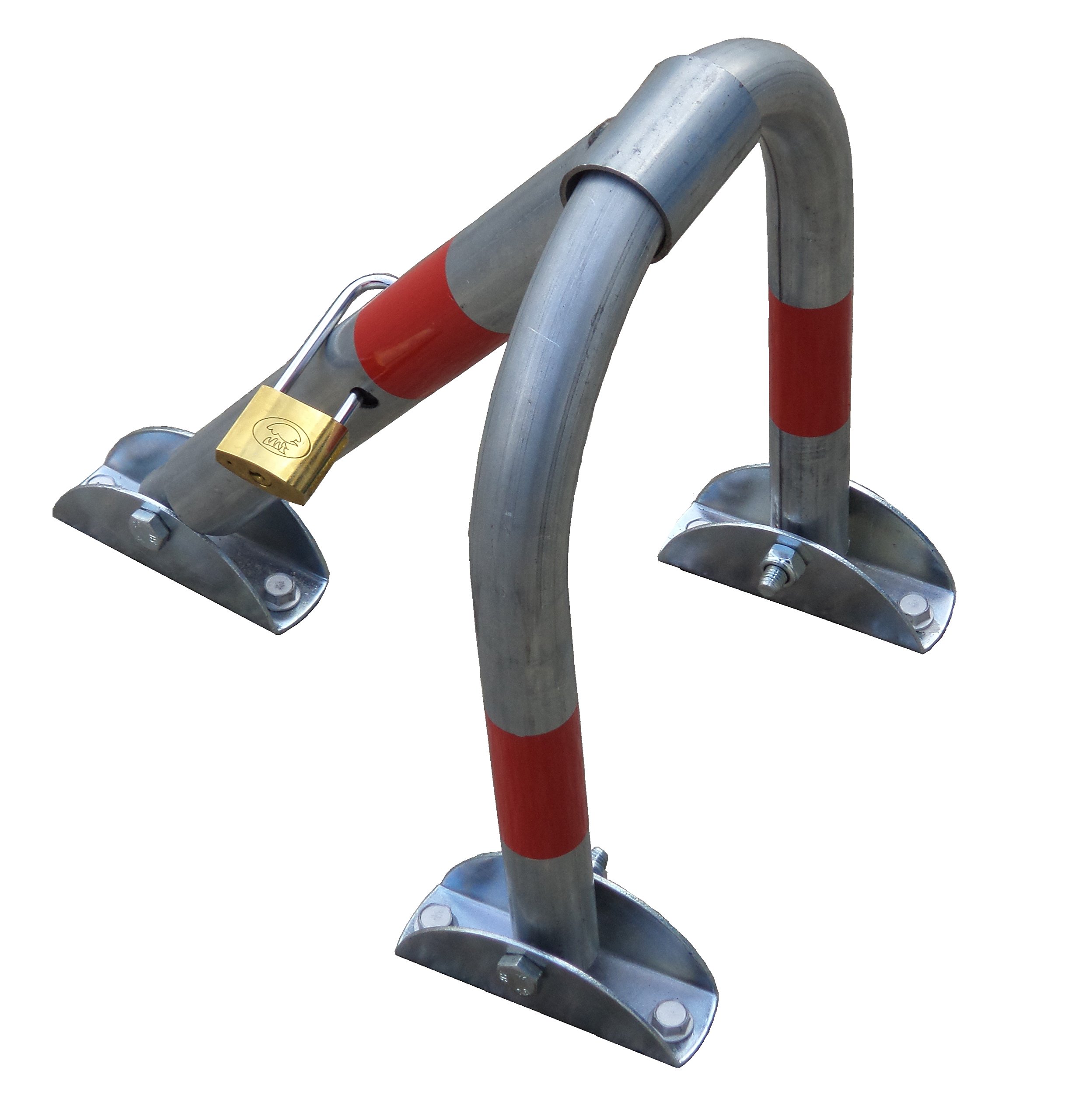 SNS SAFETY LTD Anti Theft, Folding Parking Barrier Lock, Made of Galvanized Steel Tube 32mm, with 3 Leg and Padlock, 28 x 35 cm (Pack of 1)