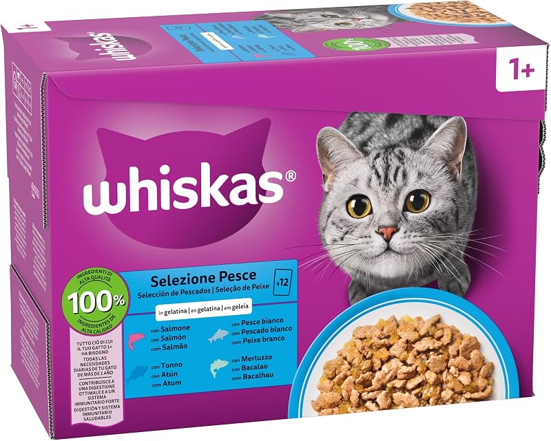 Comida Húmeda para Gatos Adultos Selección Pescados en Gelatina (Multipack 4x12x85g)