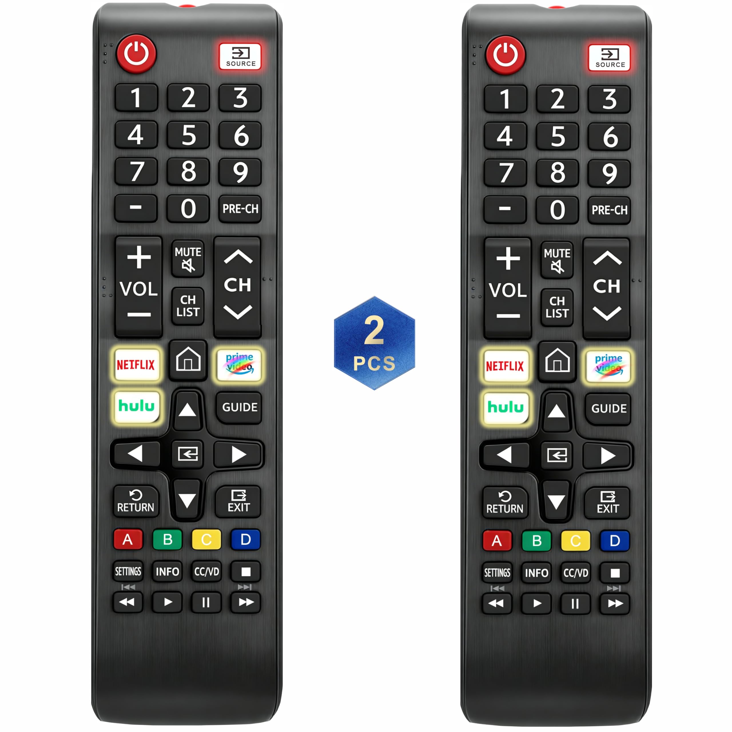 Photo 1 of ?Pack of 2? Universal for Samsung Remote Replacement 2025-2001 Control Samsung Smart TV, Hotel Specific Model, Control para tv Smart remoto