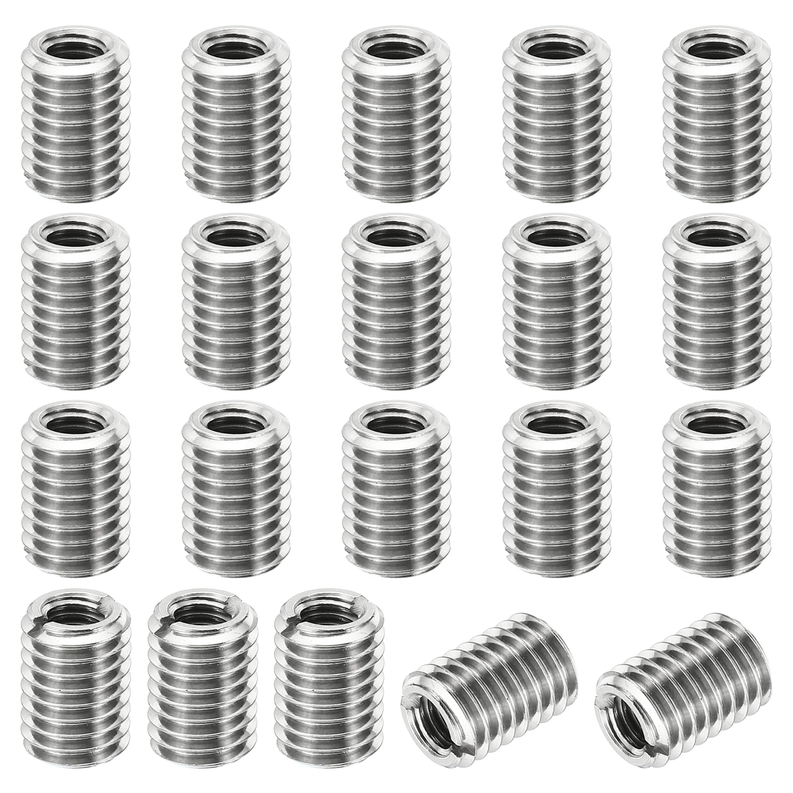 PATIKIL Thread Adapters Sleeve Reducing Nut, 20 Pcs M10x1.5 Male to M6x1 Female Repairing Insert Nut Screw Reducer Stainless Steel Fastener 14mm