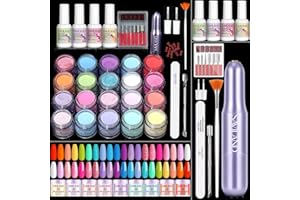 SAVILAND Dip Powder Nail Kit with Drill - 20 Colors Summer Neon Dip Nails Powder Starter Kit with Everything Dip Liquid Dipping System Base Top Coat Activator Manicure Art Salon DIY Christmas Gift