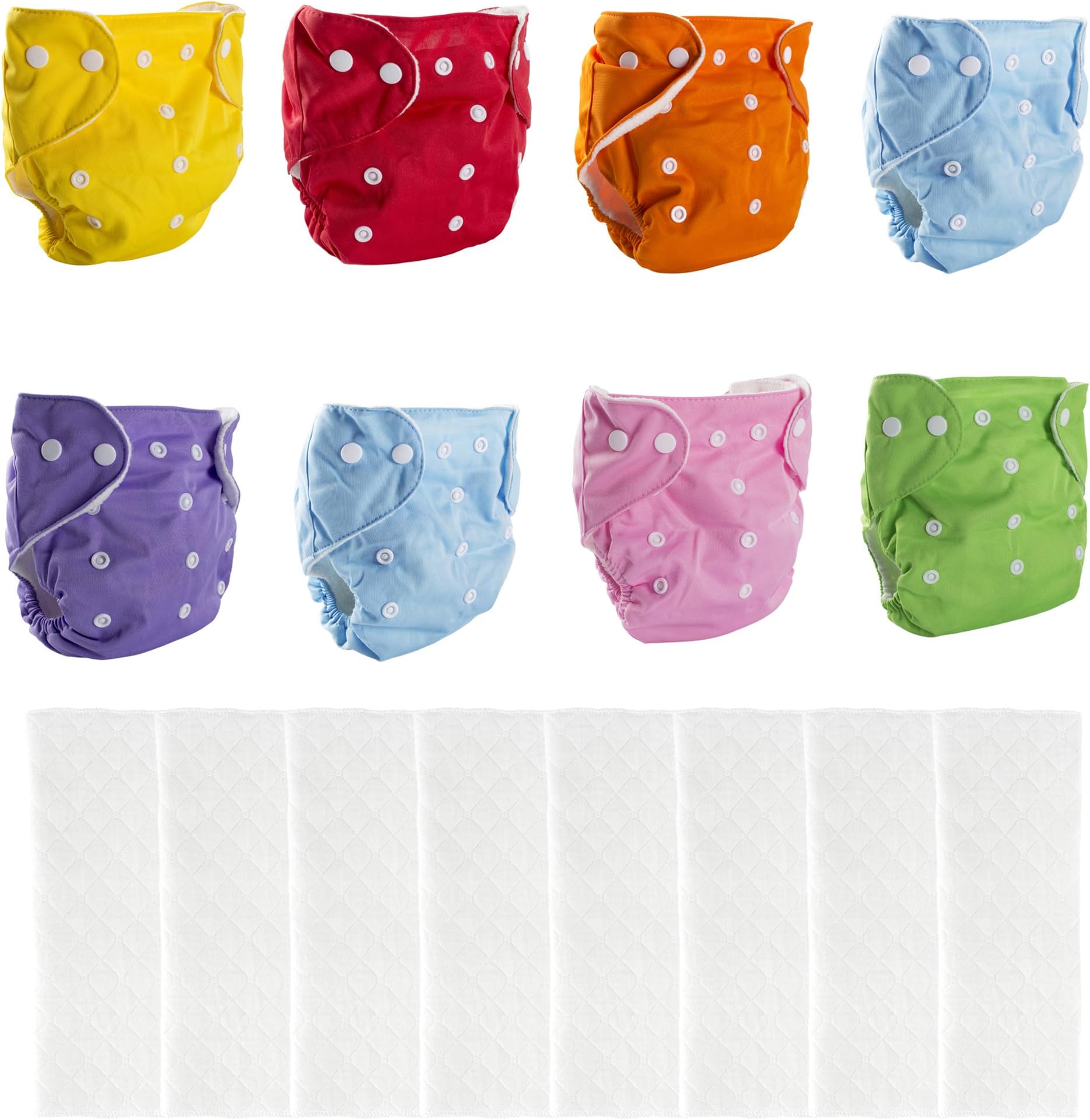 Yinson Baby Cloth Diapers One Size Adjustable Washable Reusable for Baby Girls and Boys 3 Pack with 3 Inserts