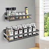 Uten Large Magnetic Spice Rack for Refrigerator, 2 Pack Enhanced Magnetic Shelves, Magnetic Shelf Moveable Fridge Organizer for Kitchen Holding Spices, Jars, Perfect Space Saver Storage Spice Rack