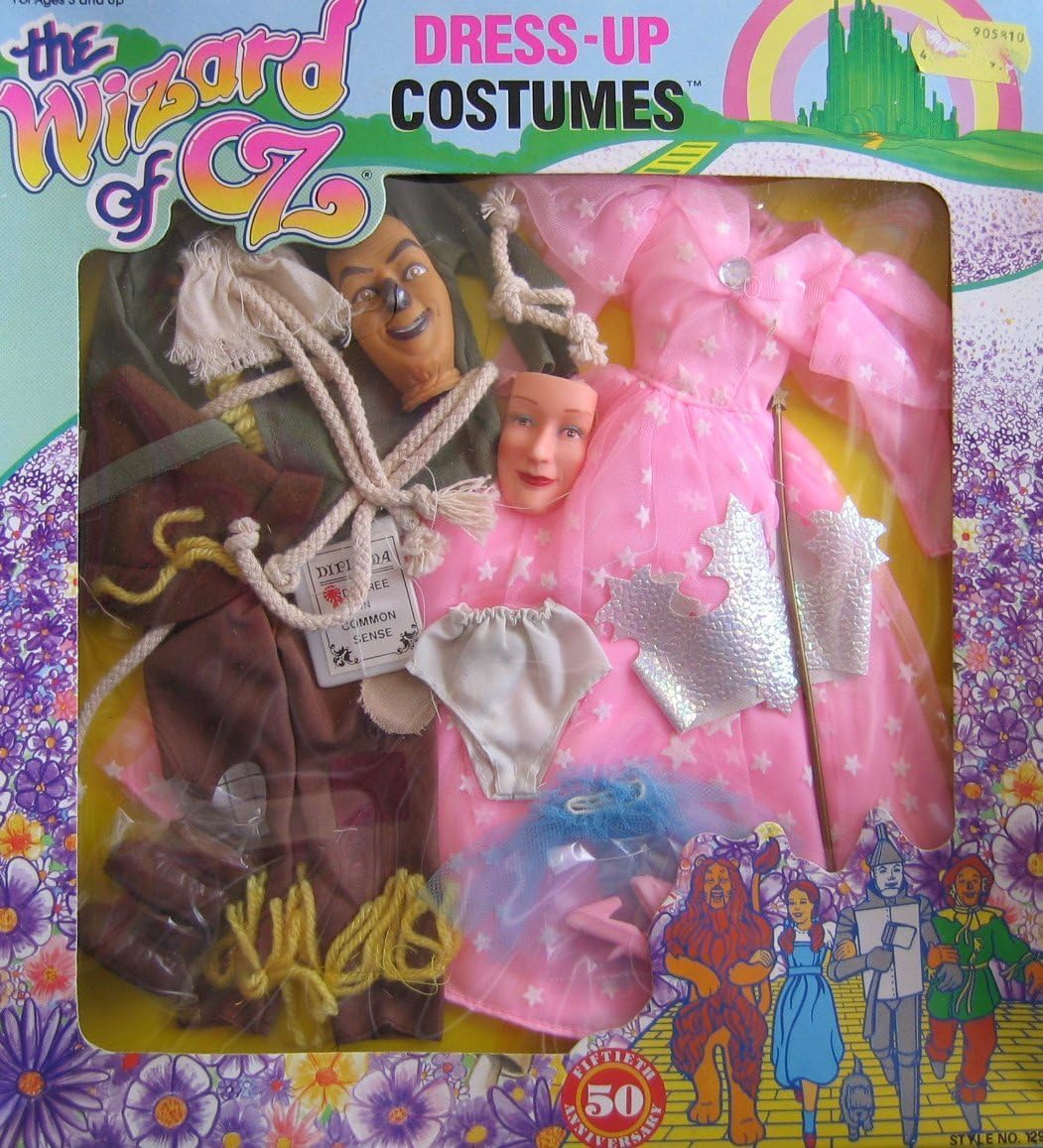 The Wizard of Oz Scarecrow & Good Witch Glinda Dress Up Costume For Barbie & 11.5" Fashion Dolls and 12 Inch Boy Dolls - 50th Anniversary (1988)