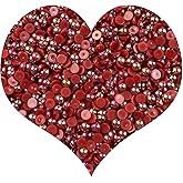 1000pcs 5mm Half Pearl Beads Flatback Pearl Beads Half Round Plastic Pearls for Crafts Scrapbooking Embellishment Nail Art(Red AB)