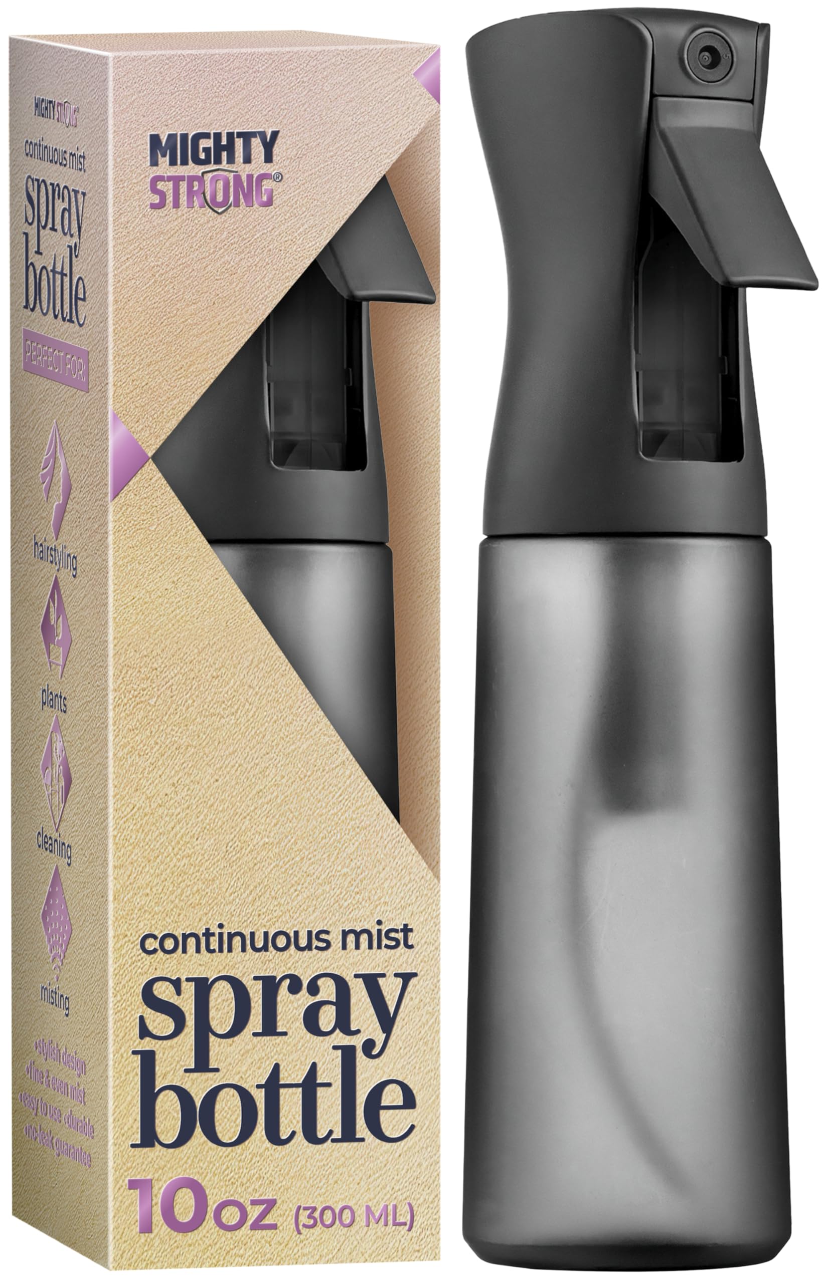 Photo 1 of 10 OZ Continuous Spray Bottles - Ultra Fine Mist Sprayer | Water Spray Bottle For Hair Stuff, Mister Spray Bottle For Plants Mister | Hair Spray Bottles For Hairstyling, Cleaning, Salons