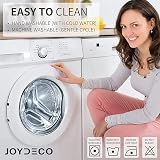 Joydeco White Curtains 63 inches Long 2 Panels Thermal Room Darkening Grey view 6