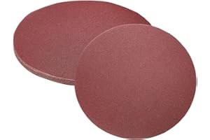uxcell 10pcs 12-Inch Sanding Discs, 80 Grits Aluminum Oxide Hook and Loop Stick Back Sandpapers, No-Hole Round Wet/Dry Sander