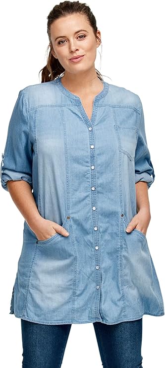 plus size denim tunic top