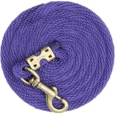 Weaver Equine 8' Horse Lead Rope with Brass-Plated Snap | Value Rope, Brass-Plated 225 snap, Comfortable Grip, Reliable Control for Daily Horse Handling