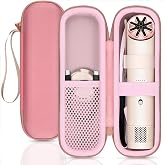 for Dyson HushJet Mini 3-in-1 Bladeless Personal Fan Hard Travel Case, Pink | Portable Hard EVA Storage Bag with Mesh Pocket &amp; Wrist Strap, Shockproof Protective Organizer for Fan and Accessories