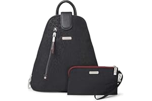 Baggallini Womens Metro Backpack With Rfid Phone Wristlet Handbags, Black Cheetah, One Size US