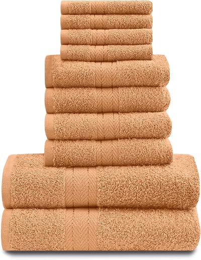 GC GAVENO CAVAILIA Towels Bale Set 10 Pc 100% Egyptian Cotton Peach