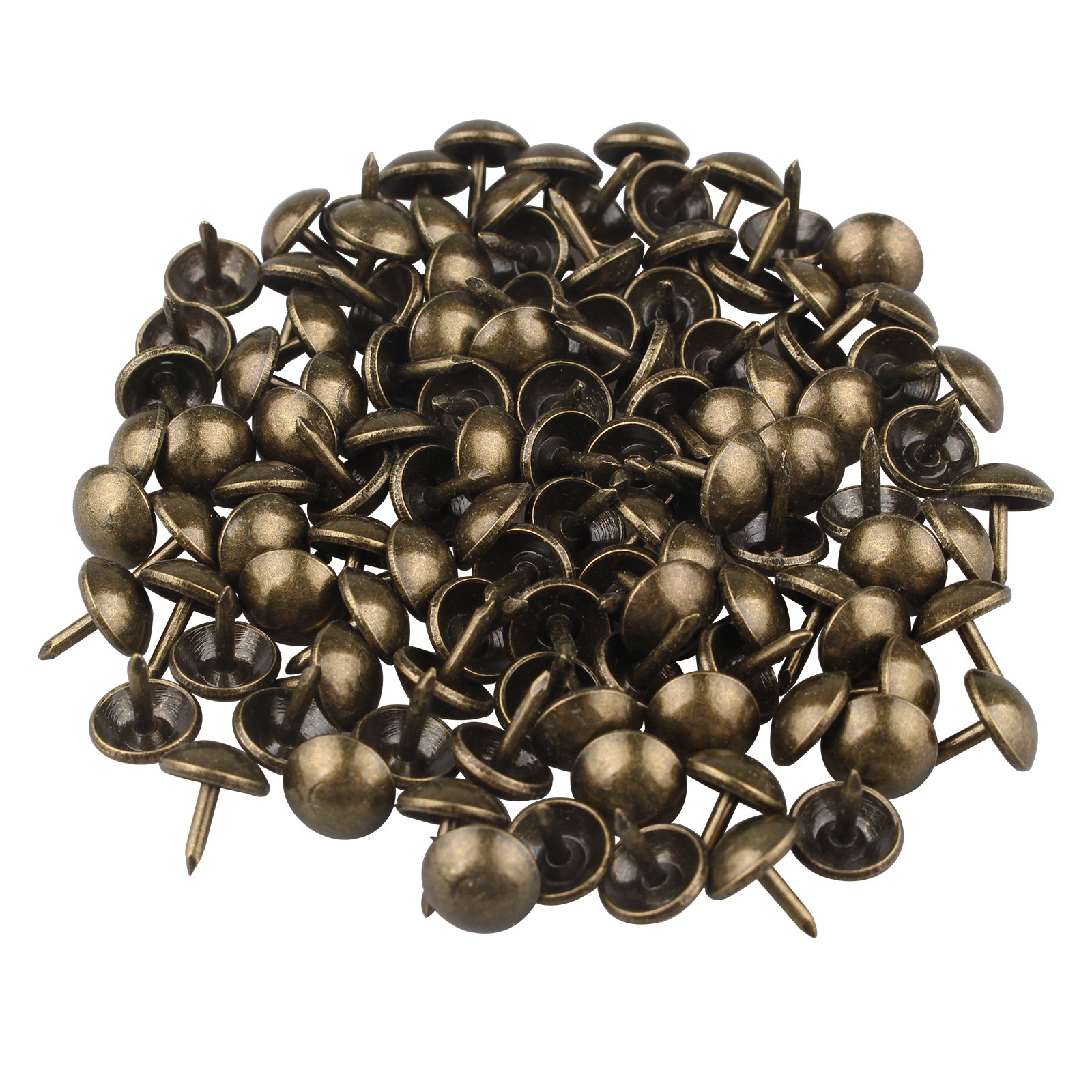 HALJIA 100Pcs Vintage Upholstery Nail Decorative Tack Antique Bronze Stud for Jewelry Gift Box Sofa Decoration 8 * 10mm