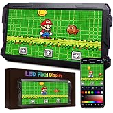 Pixel Art Digital Picture Frame, 24x48 Smart Bluetooth Pixel Display, Programmable RGBIC LED Display with APP Control, Clock Alarm &amp; Message Board, Perfect for Game Room, Bedside, or Desk Decor