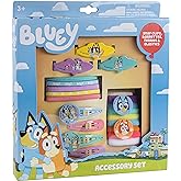 Luv Her Bluey Girls 20 Piece Accessory Set with 3 Barrettes, 4 Snap Hair Clips, 5 Elastics and 8 Terry Ponies- Ages 3+