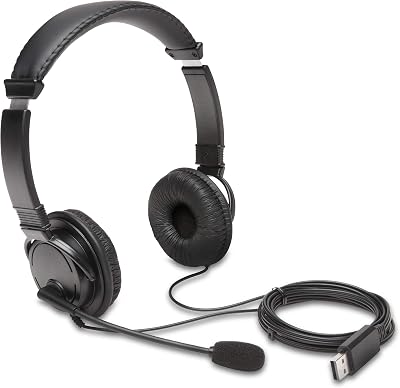 USB-HiFi-Kopfhörer mit Mikrofon, Hochwertiger Stereosound, Einstellbares Mikrofon mit Geräuschunterdrückung (Noise-Cancelling), Headset für Konferenzen, Calls oder Gaming, Schwarz, K97601WW