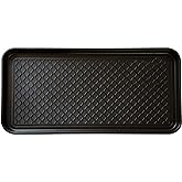 Stalwart 75-ST6012 All Weather Boot Tray-Water Resistant Plastic Utility Shoe Mat for Indoor and Outdoor Use in All Seasons (Black), Large