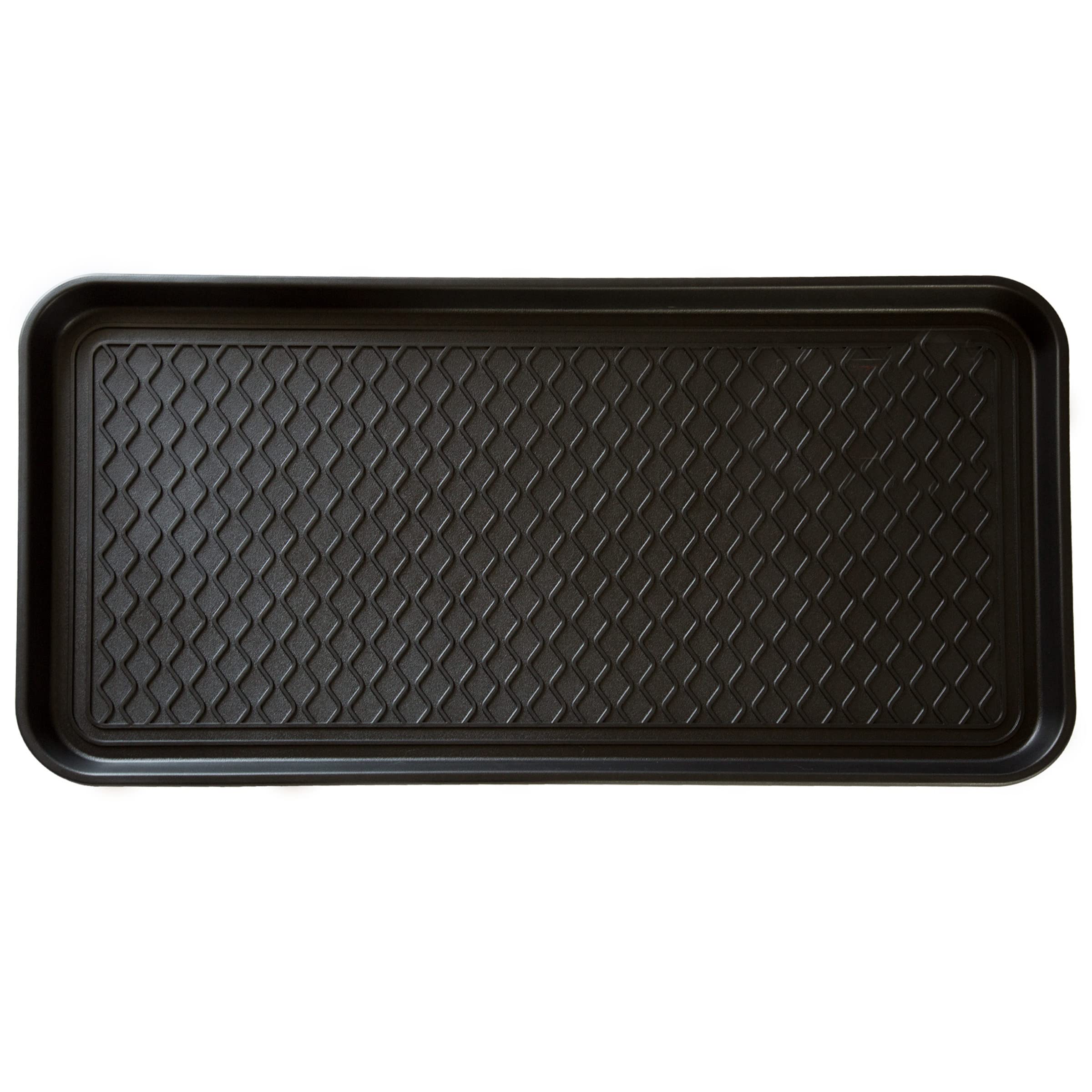 Stalwart 75-ST6012 Bandeja para botas para todo tipo de clima, alfombrilla de plástico resistente al agua para uso en interiores y exteriores en todas las estaciones (negro), grande