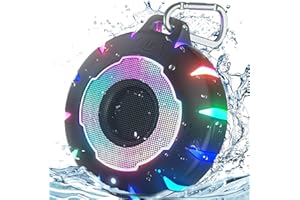 HEYSONG Waterproof Bluetooth Speaker, Shower Speaker with HD Sound, LED Light, Floating, Lightweight Portable Speakers for Tr