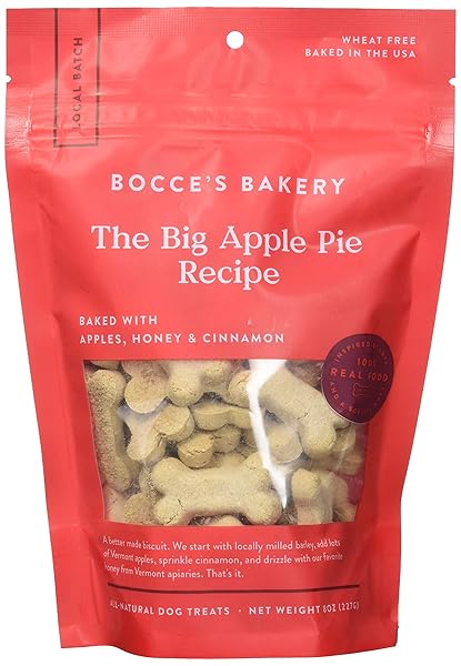BOCCE’S BAKERY – SMALL BATCH WHEAT-FREE DOG TREATS, PB & BACON BISCUITS, 8 OZ