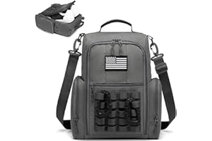 SLINRKE Golf Shoe Bag - Tactical Travel Shoe Bag, Zippered Shoe Carrier Bags with Ventilation & Shoulder Strap for Balls, Gloves, Tees, Golf Accessories (Grey)