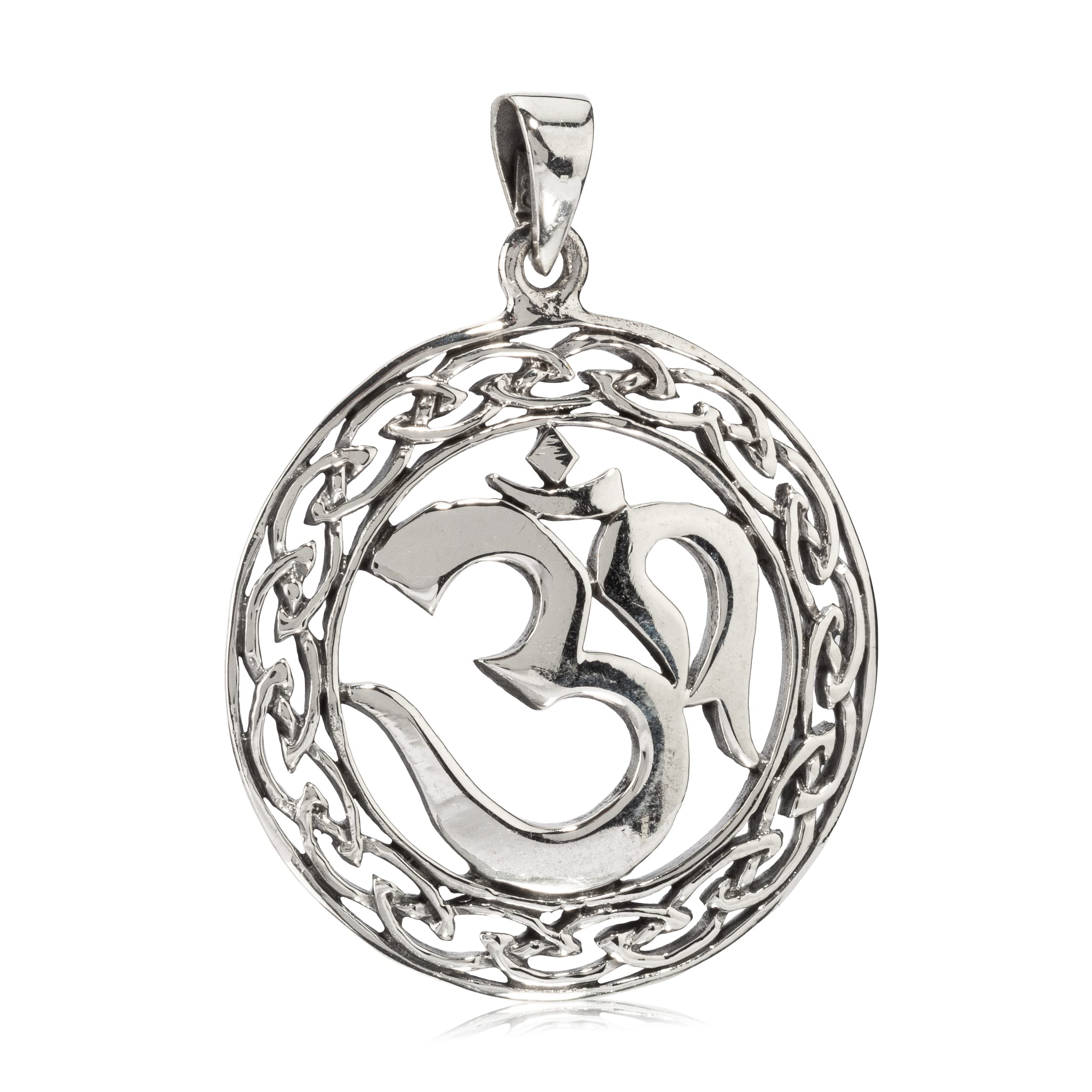 NKlaus Pendant Om Symbol 925 Silver Antique Oxidised 3,3cm Talisman Pendant 7449
