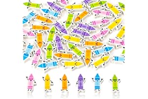 CJiangpo 60Pcs Crayon Mini Erasers for Kids Bulk, Colorful Cartoon Crayon Cute Pencil Rubber Eraser Birthday Party Favors Fillers Kids Back to School Classroom Rewards Student Homework Prizes Gifts