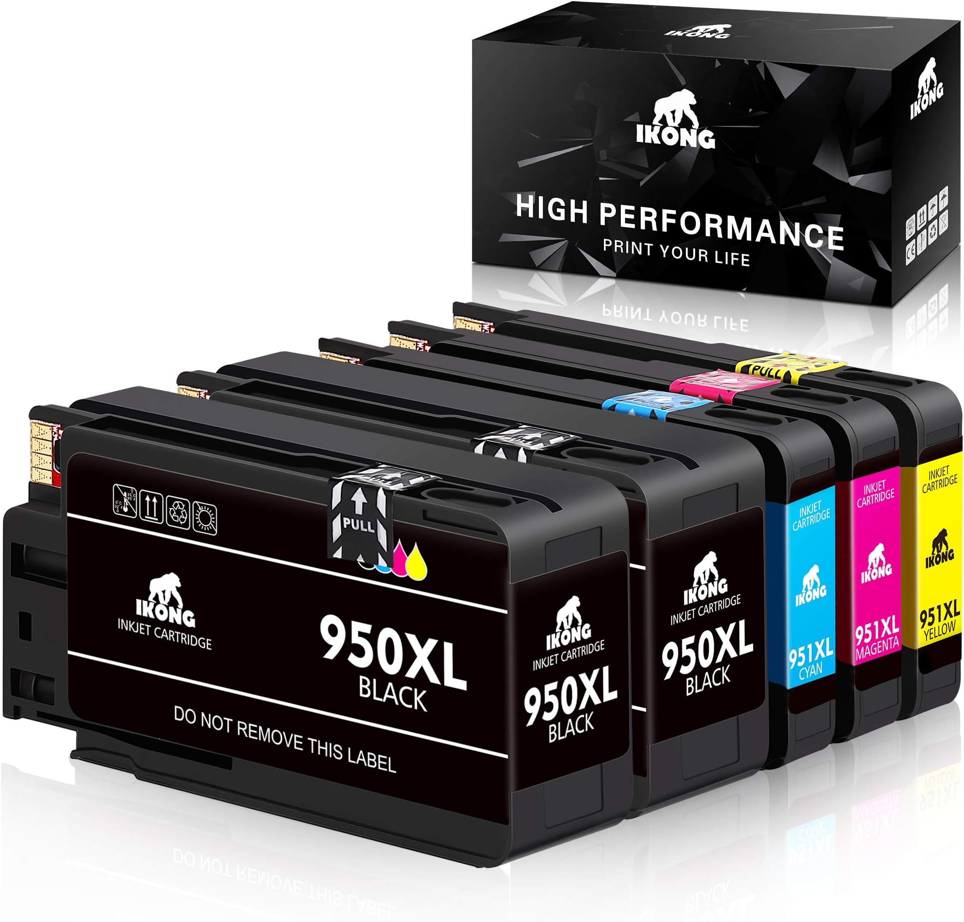 IKONG Compatible Ink Cartridge Replacement for HP 950XL 951XL 950 XL 951 XL Combo Works with HP OfficeJet Pro 8610 8600 8620 8630 8100 8625 8615 8660 8640 251DW 276DW 271DW(5-Pack)