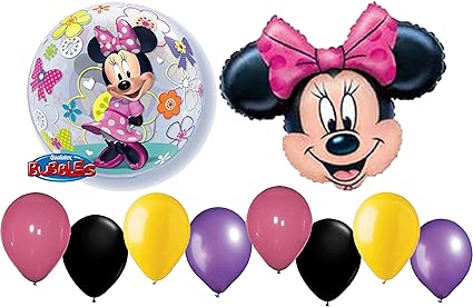 Greeting Cards Party Supply Balloons Disney Minnie Mouse Birthday Bubble Foil Balloon 22 Party Supplies