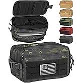 DBTAC Tactical Toiletry Bag w/Electronic Organizer Compartment | Dry/Wet Separate Hygiene Bag, Expanded Travel Dopp Kit Shaving Kit Travel shower Bag for Men (Charcoal Camo)