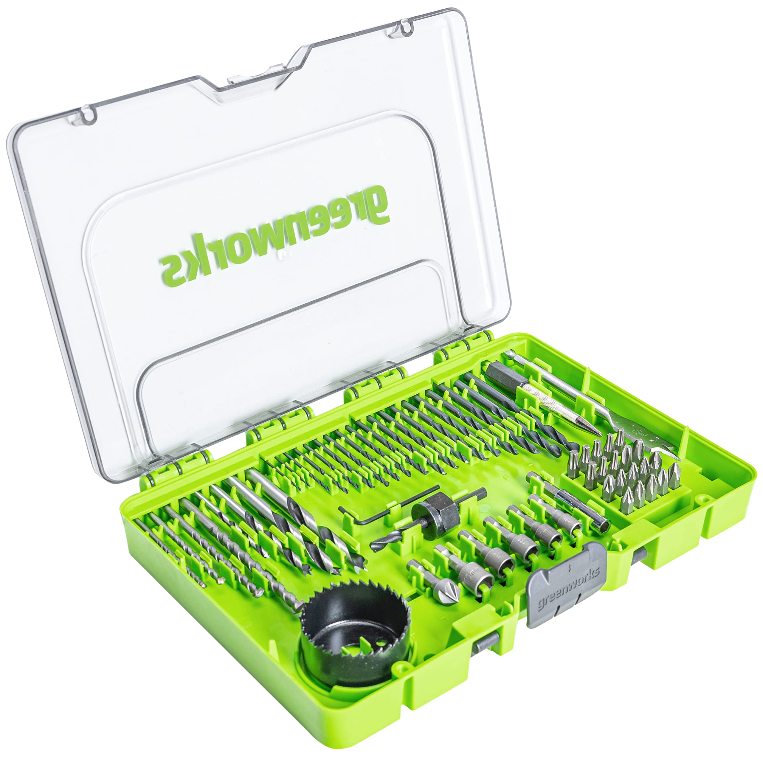 Greenworks Drill and Screw bits (extensive Set of 60 Pieces of Pick and Click bits Suitable for All Drills and Cordless Screwdrivers)