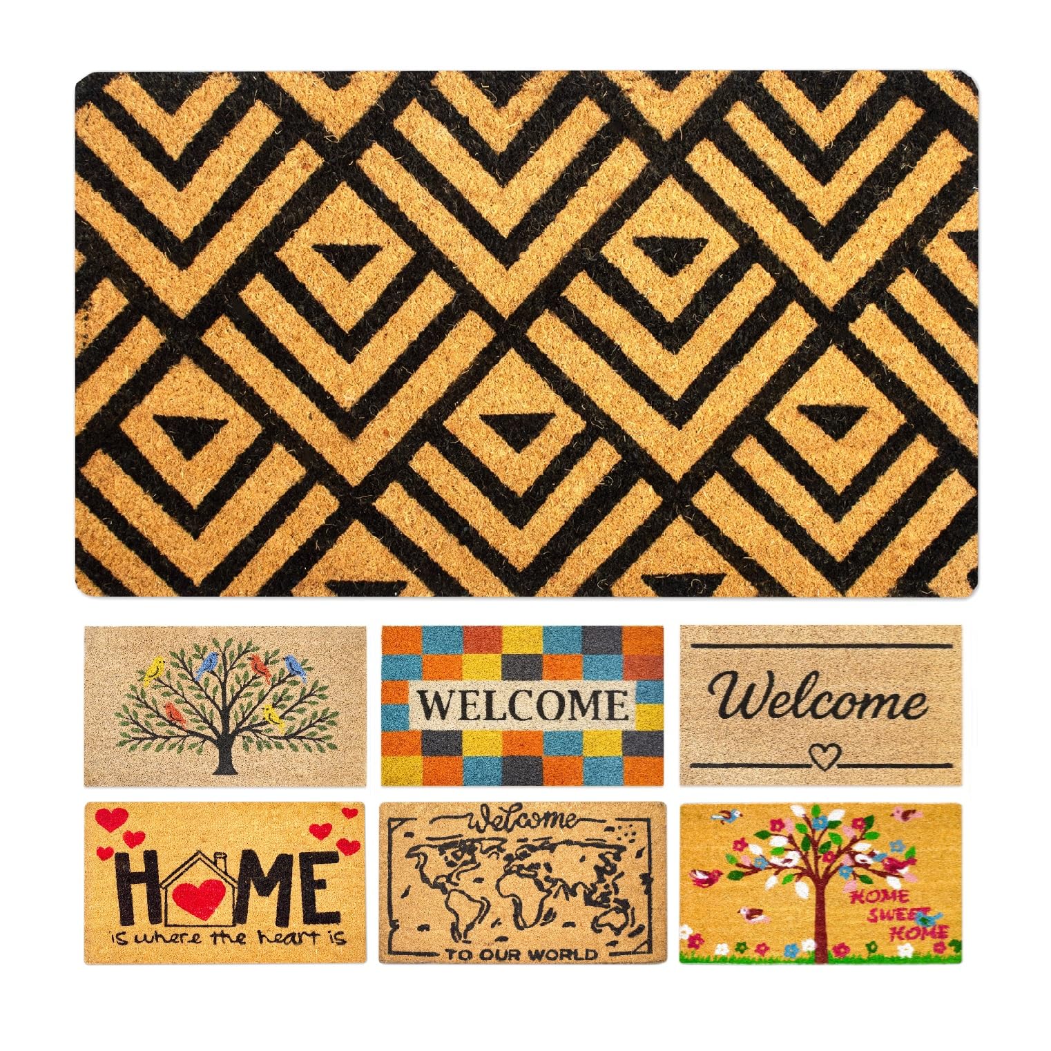 LUA VIKA Coir Doormat - Rhombus - 40x70 cm - Outdoor Door mat - Front Door mat outside - Doormats outside — image 1