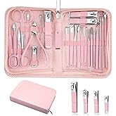MINKINH 26-Piece Professional Manicure Set (Pink)，Features Stainless Steel Tools, Carbon Steel Clippers & Travel Case for Women's Home and Travel Grooming，Luxury Nail Care Gift for Her.