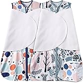 GUNTAIL Newborn Sleep Sack Baby Swaddle,3-Way Adjustable Wearable Blanket,100% Rayon Cotton Swaddling Sleeping Bag. (Rabbit&Rocks, 3-6 Months)