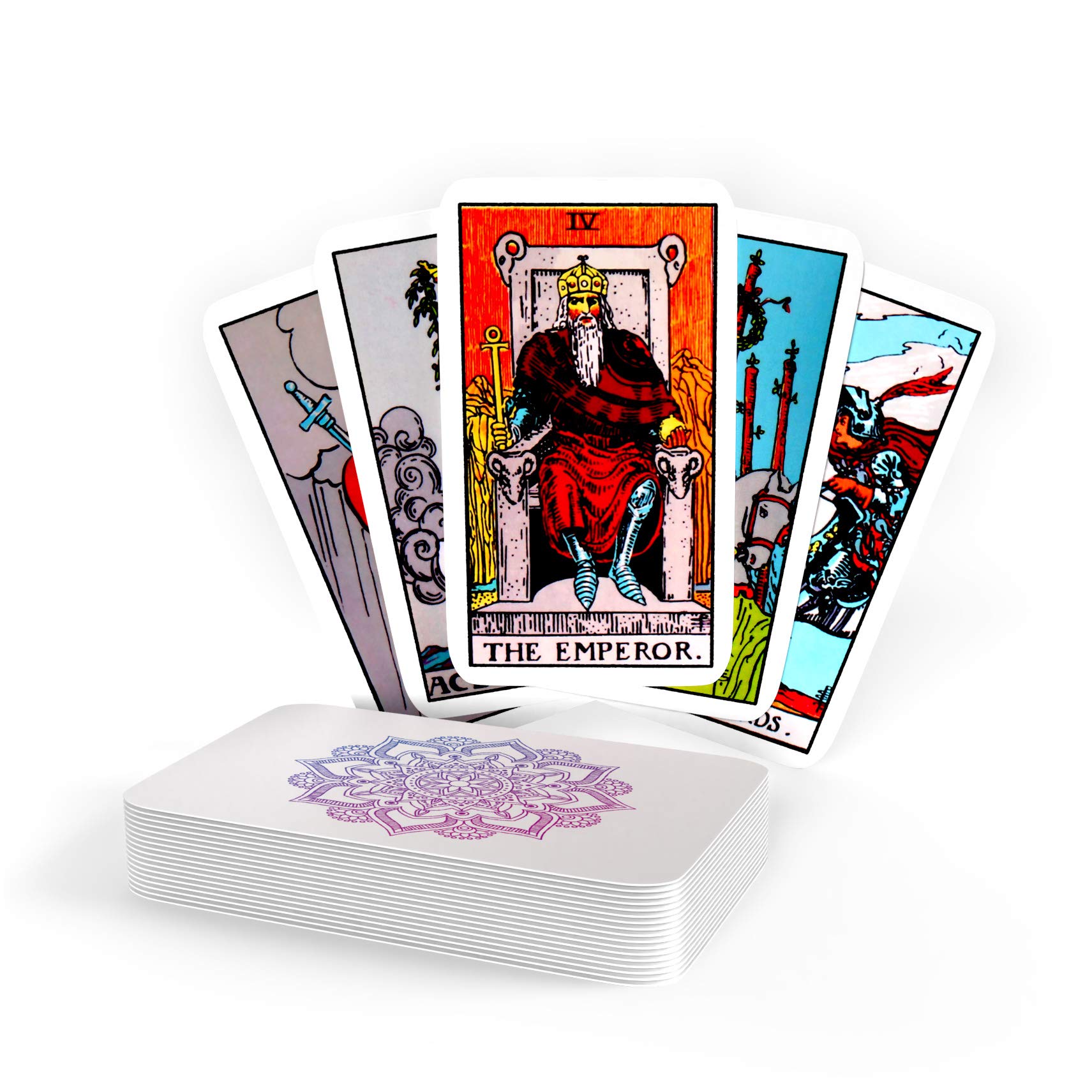 Sagesight Classic Tarot Cards Deck with Guidebook & Premium Linen Carry Bag - Original Pamela Colman Smith Artwork - Vibrant Ink & Rich Colors - Durable Tarot Cards for All Skill Levels (Cream)