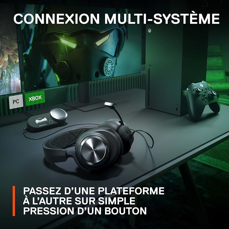 Arctis Nova Pro Xbox- Casque gaming multi-système - Son Hi-Res - Son spatial 360° - GameDAC Gen 2 - Micro ClearCast Gen 2 - Xbox, PC, PS5, PS4, Switch
