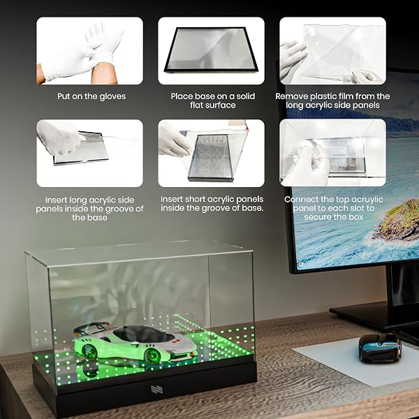 HARMONYHAVEN PREMIUM ACRYLIC DISPLAY CASE WITH INFINITY MIRROR & MULTI-COLOR LED LIGHTING – STURDY 4MM DESIGN, REMOTE-CONTROLLED LIGHTS, SIMPLE ASSEMBLY – COLLECTIBLES, ACTION FIGURES, SPORTS FIGURES