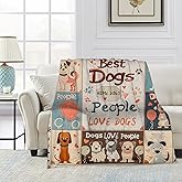 Cute Puppy Throw Blanket, Cartoon Blanket Throw for Adults, Lightweight Soft Cozy Blanket for Couch Sofa Bed Room Decor 50x60 Inches