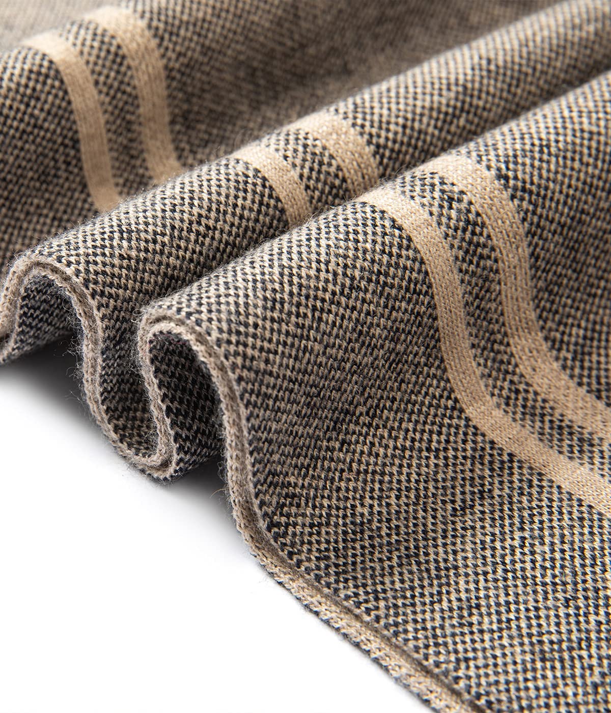 Villand Luxurious Mens Striped Merino Wool Scarf - Gift Box Wrapped Winter Soft Warm Thick Knitted Neckwear for Men