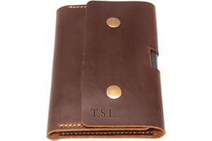 Personalized Refillable Leather Journal Cover for Moleskine Cahier Notebook Pocket size with pen holder 3.5" x 5.5" Field Not