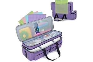 LUXJA Double-Layer Bag with Cutting Mat Pocket for Cricut Explore Air (Air2) and Maker, Carrying Bag Compatible with Cricut Die-Cut Machine and Supplies (Bag Only, Patent Design), Purple