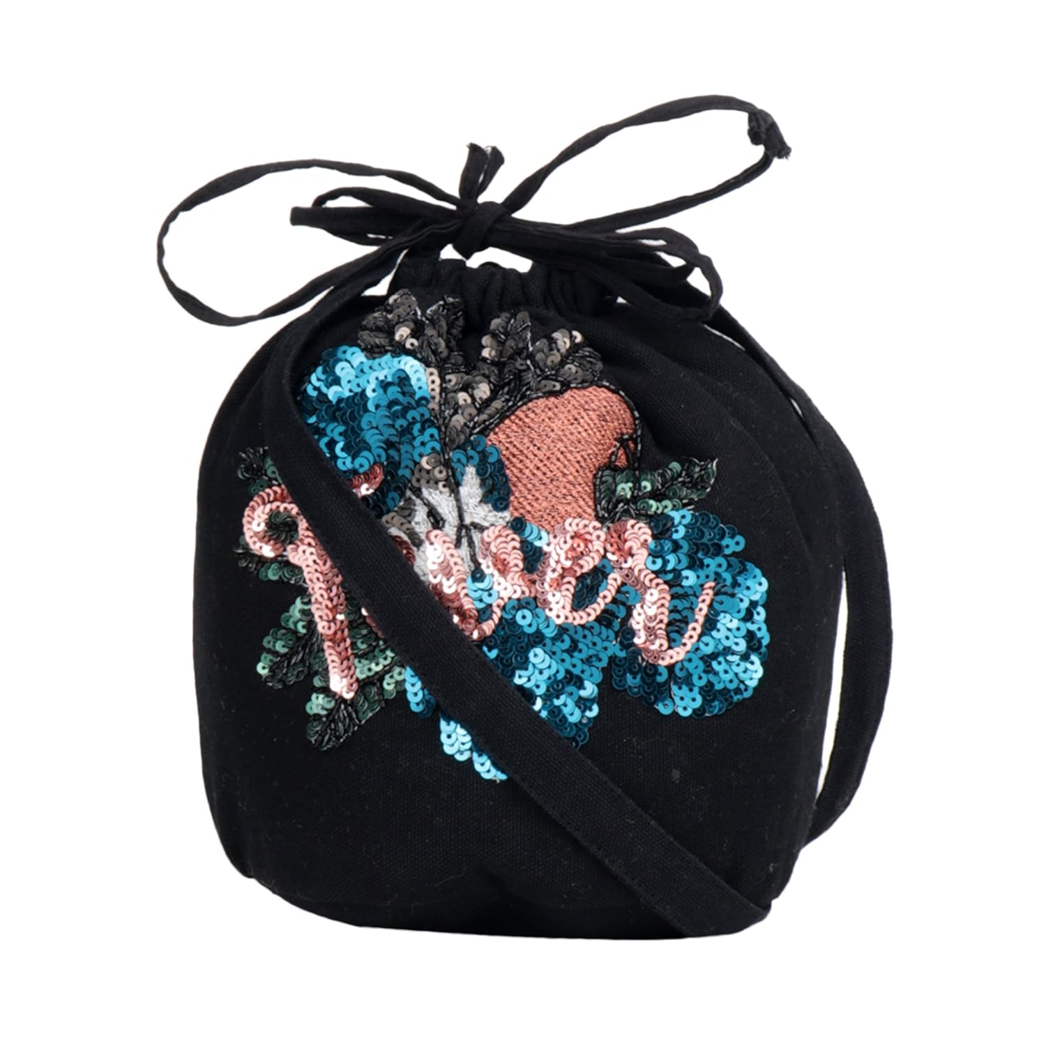 diwaah non leather black color potli