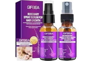 GIFBEA Rosemary Oil Hair Growth Serum W/Rosemary Water & Rice Water Spray Hair Growth,Biotin Castor Oil Argan Oil Caffeine Keratin Reduce Hair Loss,Restore Dry Damaged Hair Regrowth Treatments for Women Men