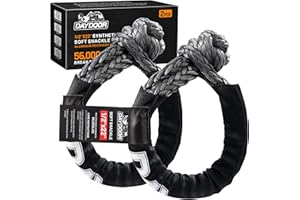 DAYDOOR Synthetic Soft Shackles, 2 PCS 1/2'' x 22'' Recovery Soft Shackle(56,000Lbs Breaking Strength) for ATV UTV Off-Road Vehicles