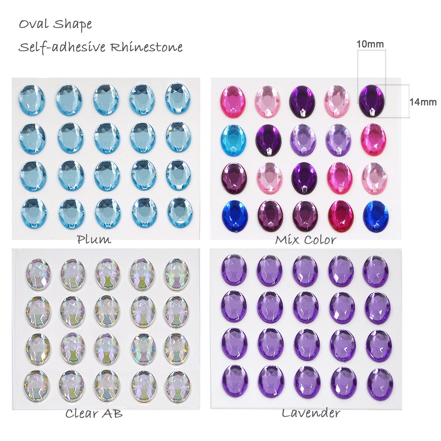 20 Sheets SelfAdhesive Rhinestone Sticker Body Gems Stickers Self